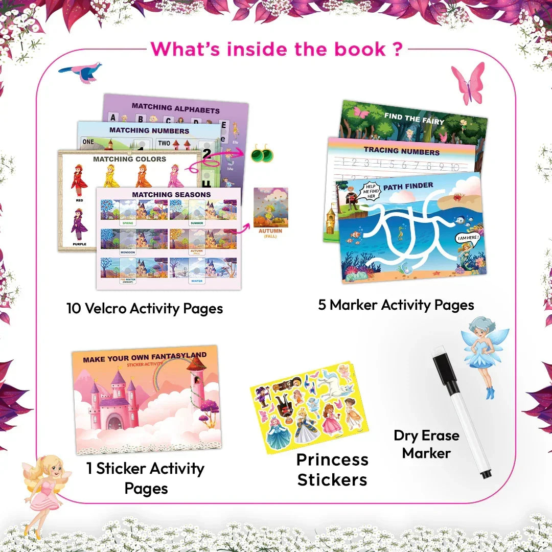 My Preschool Princess Book – Educational Velcro Activity Learning Set for Kids (Age 2–5)