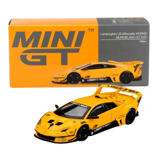 MINI GT 1:64 Lamborghini LB-Silhouette WORKS Murciélago GT EVO – Yellow | Premium Diecast Model Car
