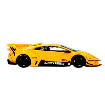 Mini GT 1:64 Liberty Walk Duo Set – Mazda RX-7 FD LB Super Silhouette Black & Gold + Lamborghini LB-Silhouette Works Murciélago GT EVO Yellow Diecast Model Cars
