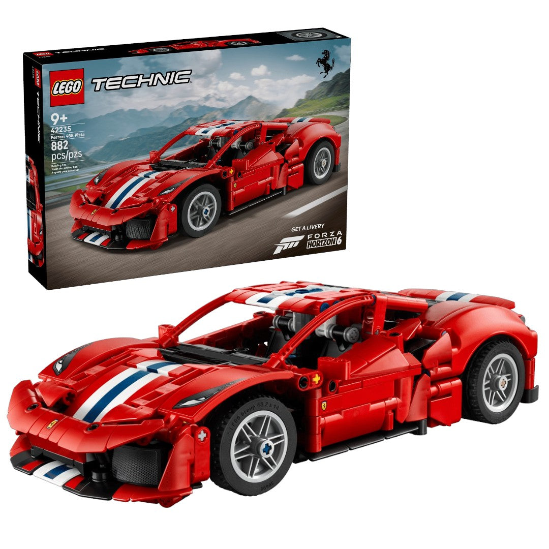 LEGO 42235 Technic Ferrari 488 Pista Car Building Set – 882 Pieces, Ages 9+