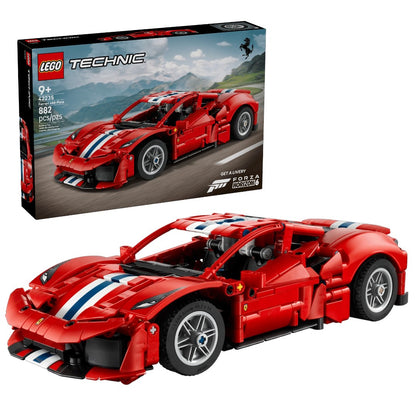 LEGO 42235 Technic Ferrari 488 Pista Car Building Set – 882 Pieces, Ages 9+