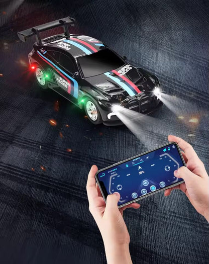 Trasped HG4-218 1:64 Mini RC Drift Racing Car – Dual Mode 2.4GHz Alloy Remote Control Car with LED Lights (2 Colors)