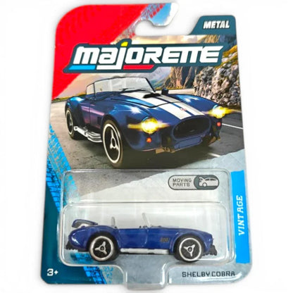 Majorette Shelby Cobra Vintage 1:64 Die-Cast Car with Moving Parts | Metal Body Collectible | 3+ Years
