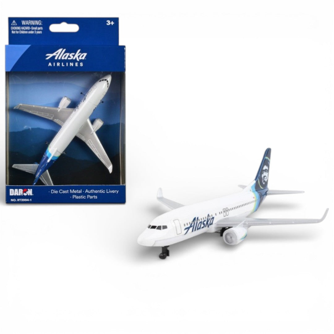 Daron Alaska Airlines Diecast Airplane Model (14CM) – Official Alaska Livery Metal Aircraft Toy (3+)