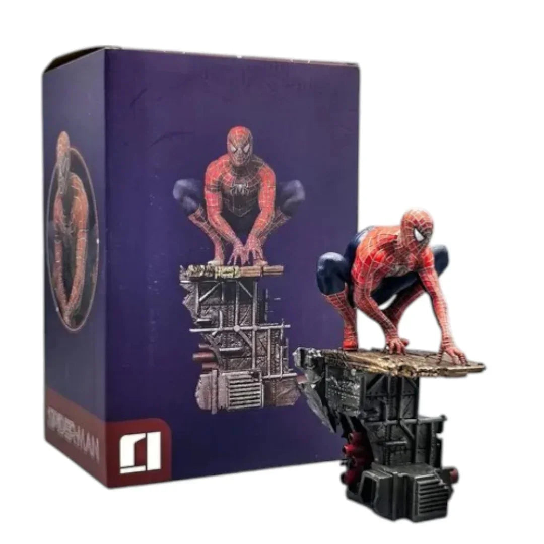 Marvel Spider-Man Crouching Pose Collectible Statue (7 inch) – Superhero Display Figure with Urban Base | BCX
