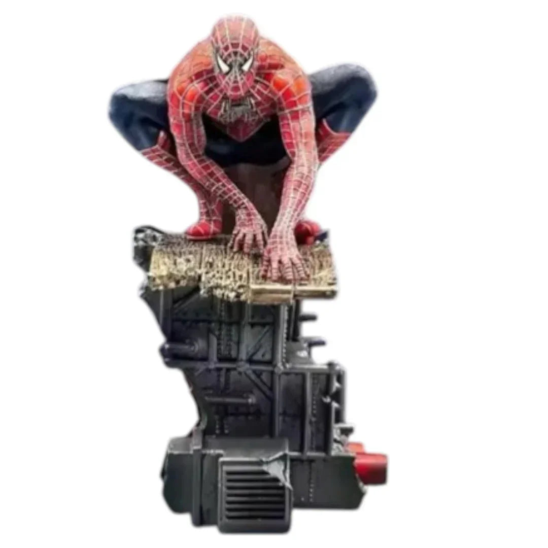 Marvel Spider-Man Crouching Pose Collectible Statue (7 inch) – Superhero Display Figure with Urban Base | BCX