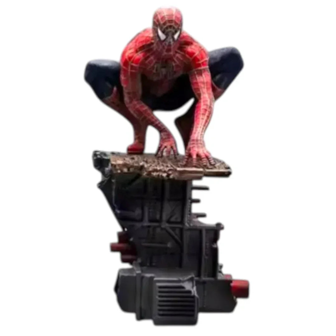 Marvel Spider-Man Crouching Pose Collectible Statue (7 inch) – Superhero Display Figure with Urban Base | BCX