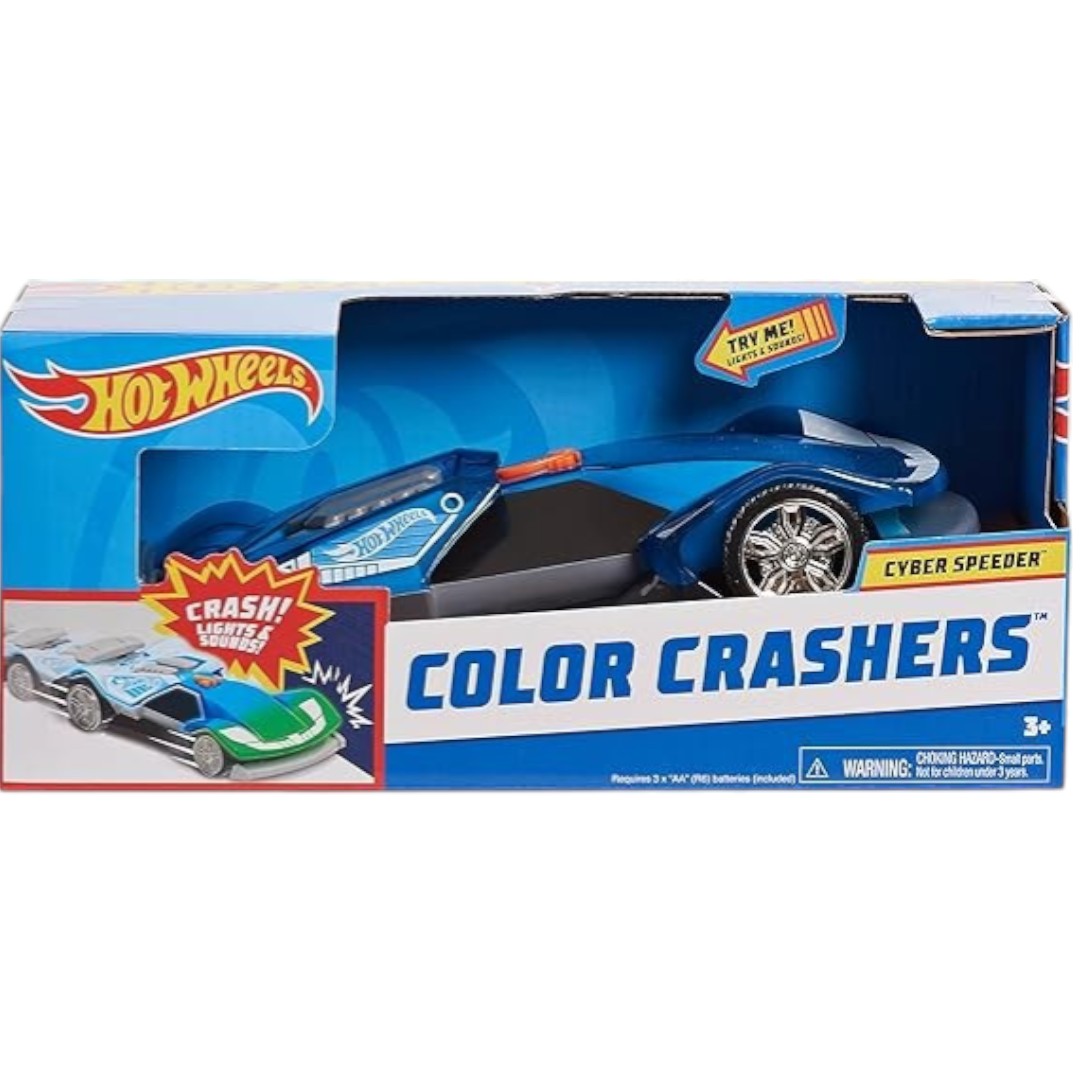 Hot Wheels Color Crashers Cyber Speeder – Crash Action Car with Lights & Sounds (3+ Years)