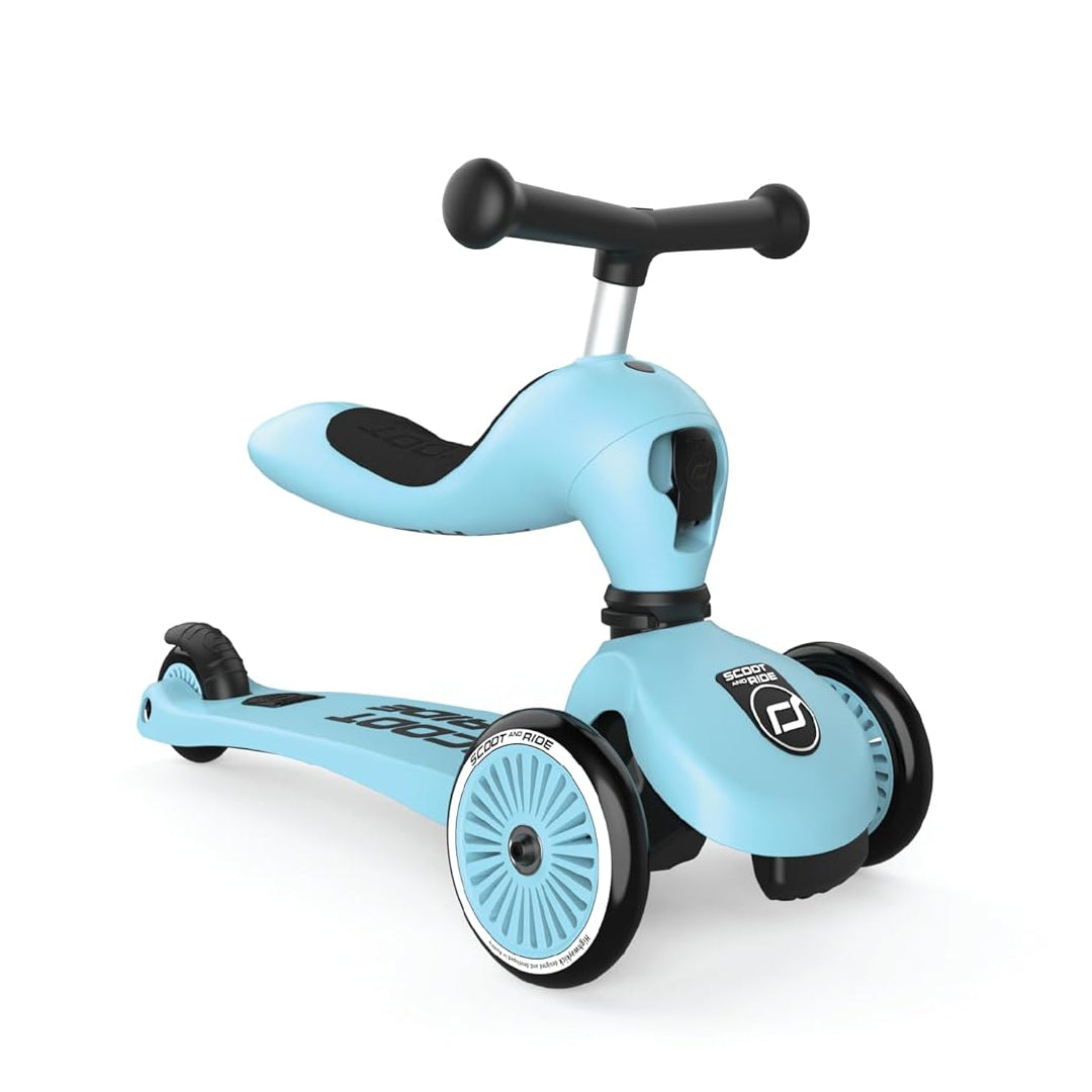 Scoot & Ride 2-in-1 Kids Scooter with Adjustable Seat & Handlebar, Stable & Safe Kickboard for Toddlers, Compact & Lightweight, 3-Wheel Design, Ages 1 to 5 Years, Highwaykick 1