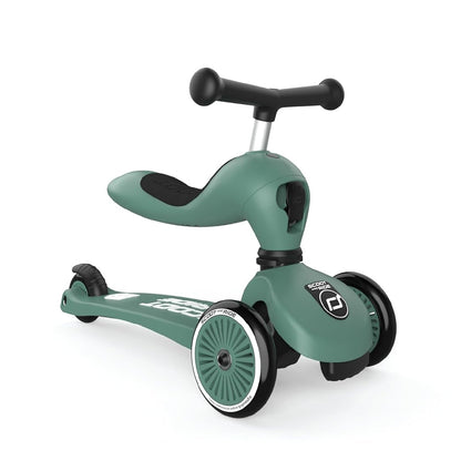 Scoot & Ride 2-in-1 Kids Scooter with Adjustable Seat & Handlebar, Stable & Safe Kickboard for Toddlers, Compact & Lightweight, 3-Wheel Design, Ages 1 to 5 Years, Highwaykick 1