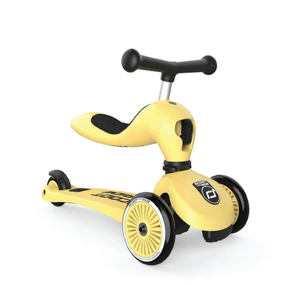Scoot & Ride 2-in-1 Kids Scooter with Adjustable Seat & Handlebar, Stable & Safe Kickboard for Toddlers, Compact & Lightweight, 3-Wheel Design, Ages 1 to 5 Years, Highwaykick 1