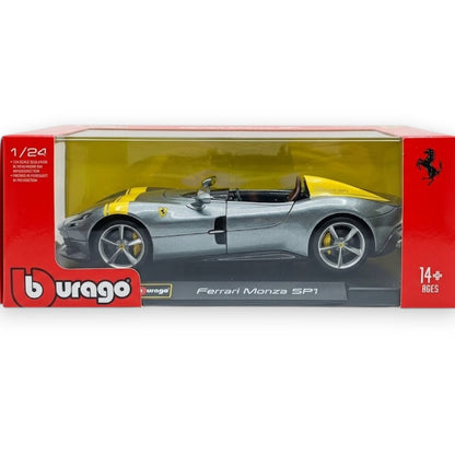 Bburago 1:24 Ferrari Monza SP1 Diecast Model Car – Ferrari Signature Series Collectible with Display Base