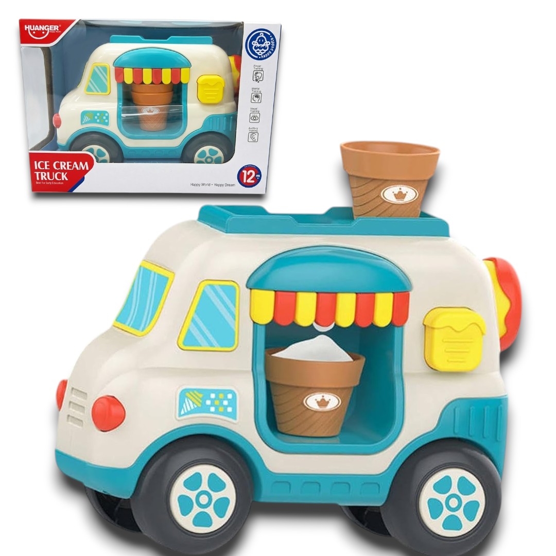 Huanger Ice Cream Truck Toy for Kids – Interactive Musical Ice Cream Van with Lights & Sounds (12+ Months)