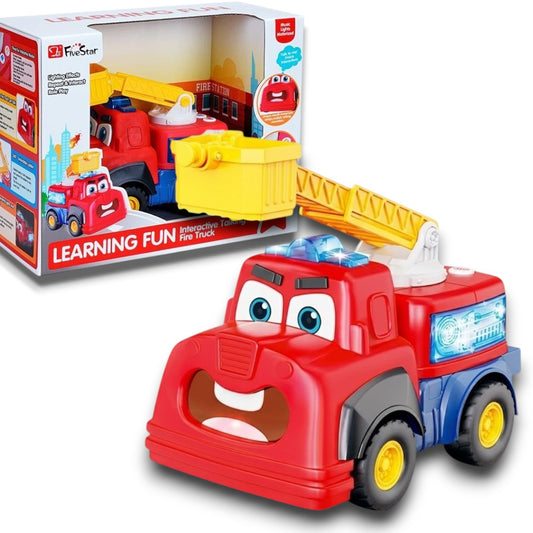 Five Star Learning Fun Interactive Talking Fire Truck Toy – Lights, Sounds & Moving Ladder (3+ Years)