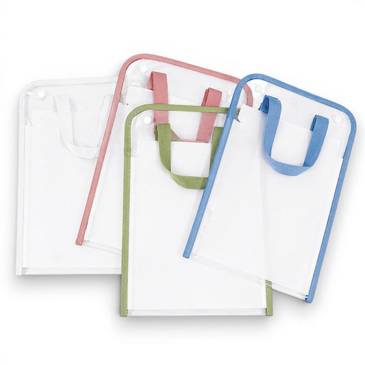 Transparent A4 Document Storage Bag with Handle – Clear File Organizer with 13 Layer Folder for School & Office