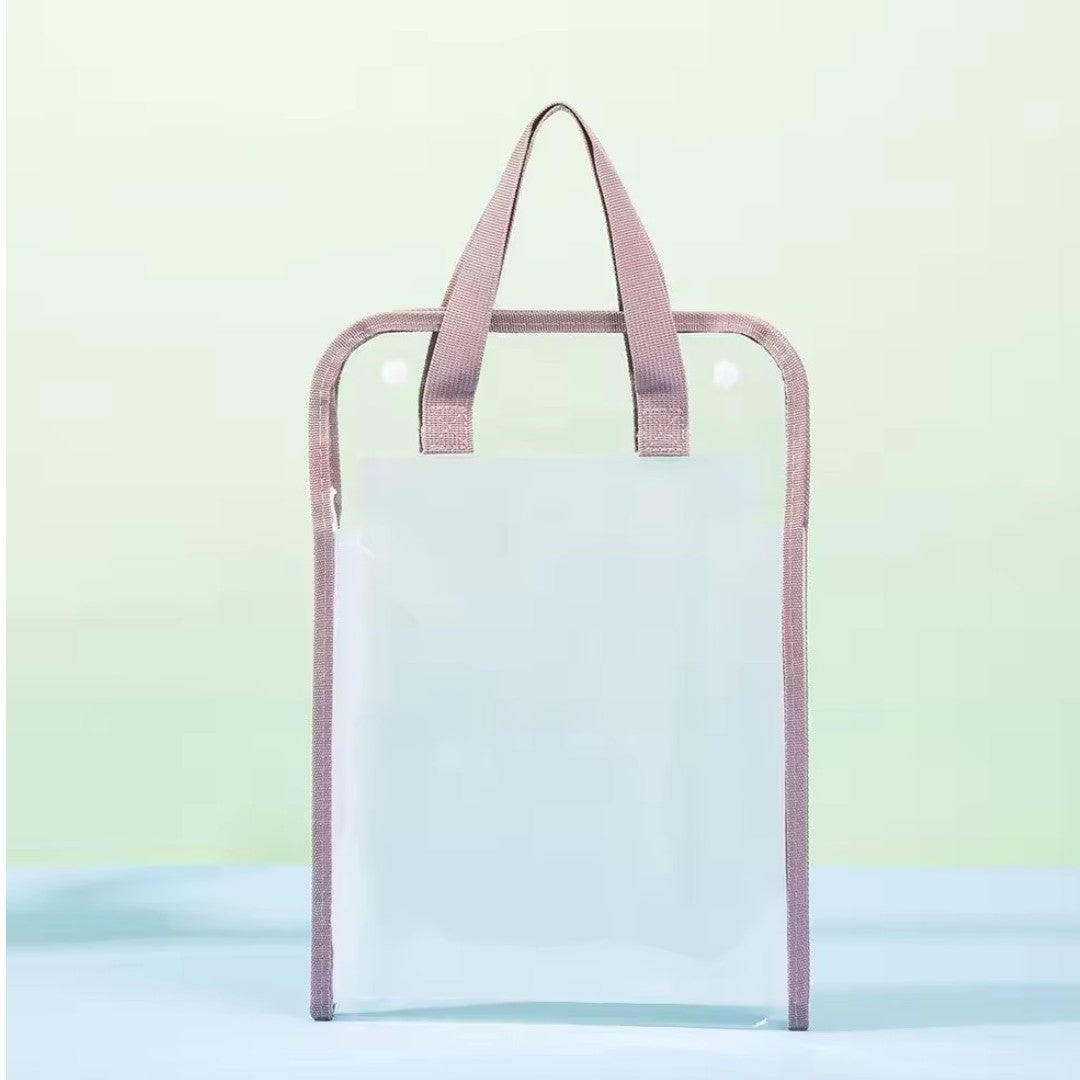 Transparent A4 Document Storage Bag with Handle – Clear File Organizer with 13 Layer Folder for School & Office