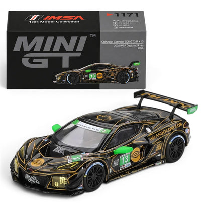 Mini GT 1:64 Chevrolet Corvette Z06 GT3.R #13 – 2025 IMSA Daytona 24Hrs AWA Diecast Model Car