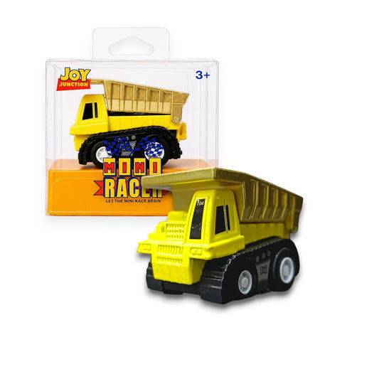 Joy Junction 1:64 Mini Racer Alloy Metal Dump Truck Toy with Pull-Back Action – Construction Tipper Diecast Vehicle for Kids (3+ Years)