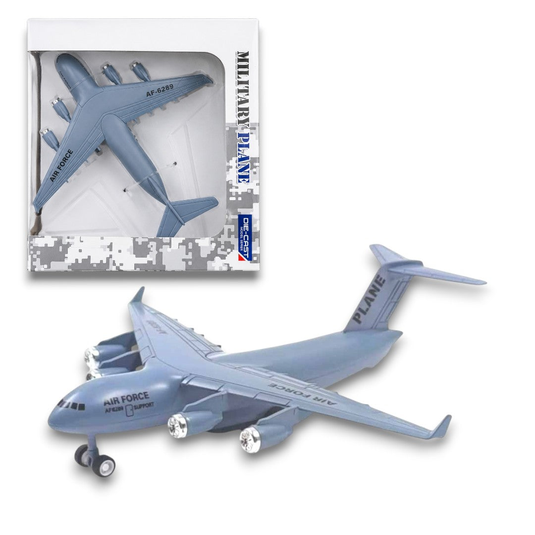 Military Plane 1:500 Scale Die-Cast Aircraft Toy | Air Force Cargo Airplane Model with Rolling Wheels | Collectible Toy Plane for Kids