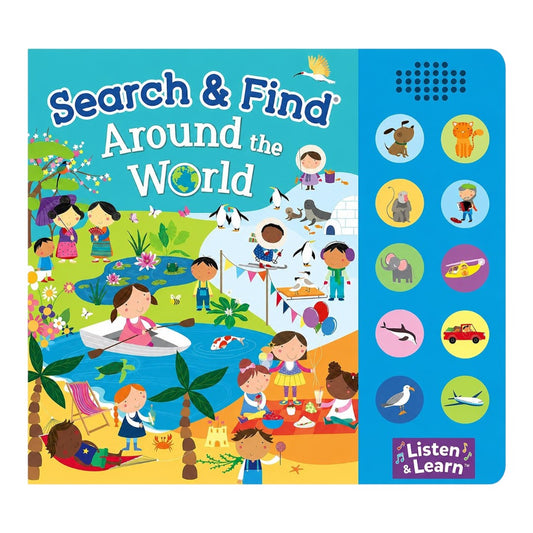 North Parade Search & Find Around the World Interactive Sound Book for Kids | Listen & Learn Activity Book