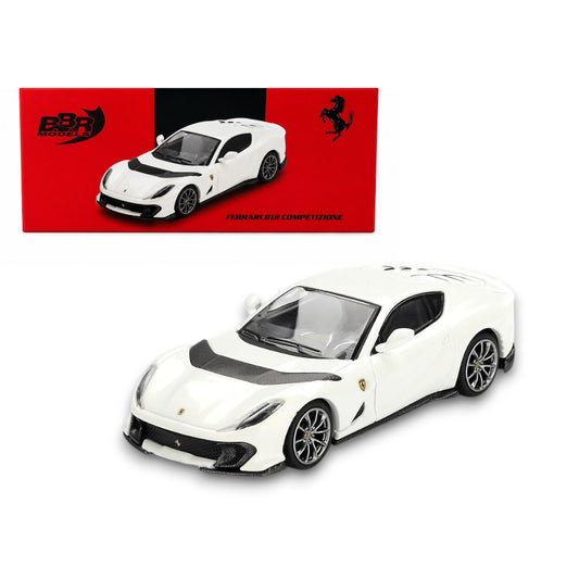 BBR Models 1:64 Ferrari 812 Competizione Bianco Avus White Limited Edition Die-Cast Model Car – Premium Sports Car Collectible
