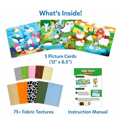 Skillmatics FAB TABS! Amazing Animals | Tactile & Sensory Fabric Art Craft Kit for Kids