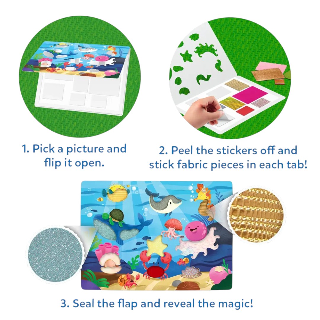 Skillmatics FAB TABS! Amazing Animals | Tactile & Sensory Fabric Art Craft Kit for Kids