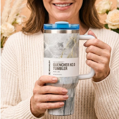 Stanley The FlowState Quencher H2.0 Tumbler 40 OZ Marble Edition | Insulated Stainless Steel Travel Mug with Handle
