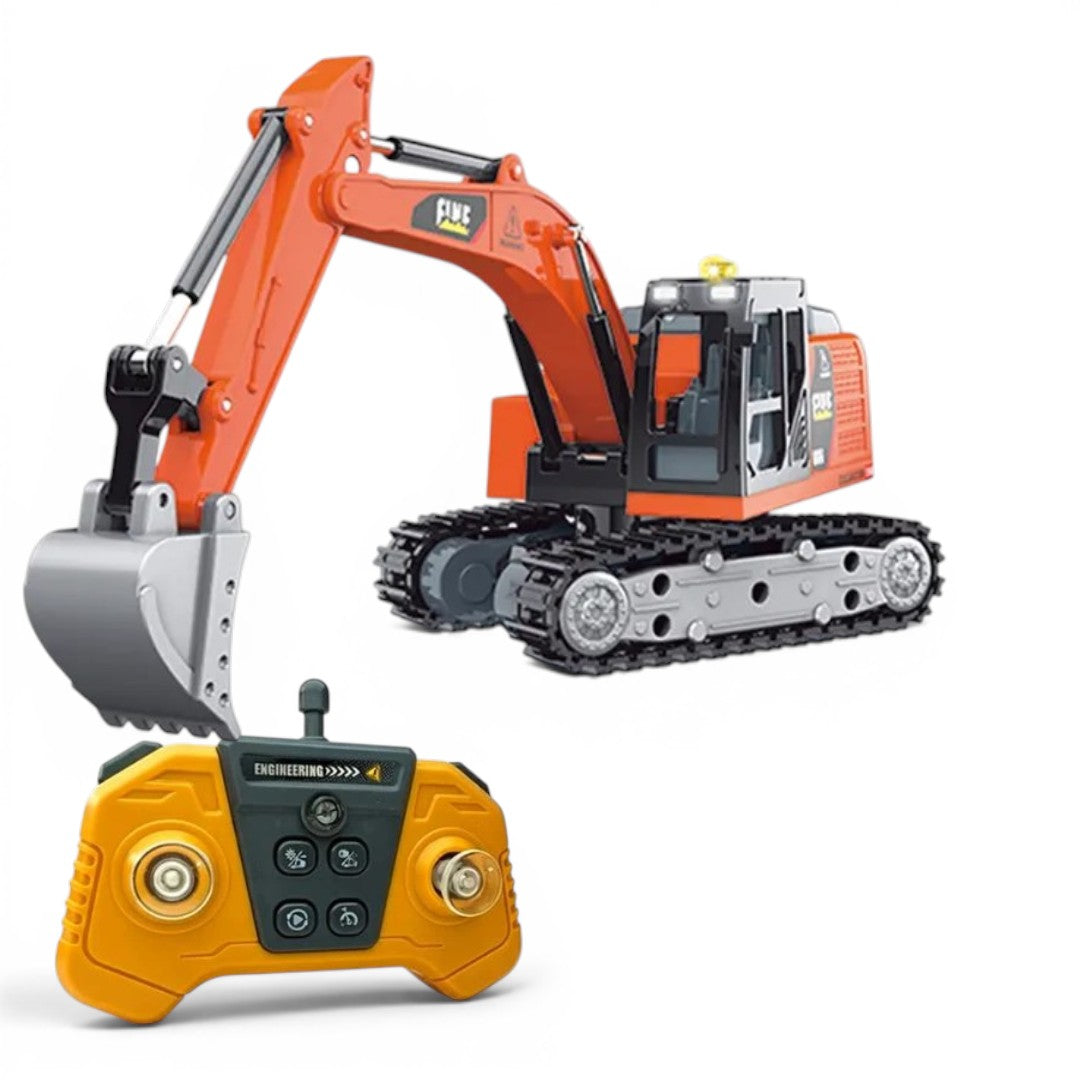 TRASPED HG4-413 1:64 Scale Mini RC Excavator | Alloy Bucket | 270° Rotation | App Control | Lights & Sound