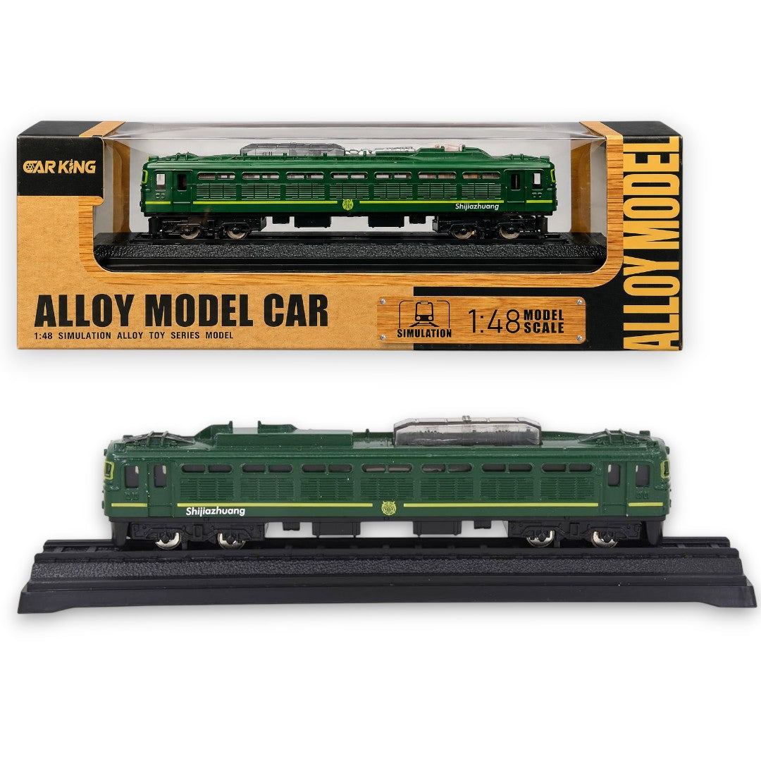 Alloy Electric Toy Train Green | Realistic Metal Locomotive Toy with Display Box