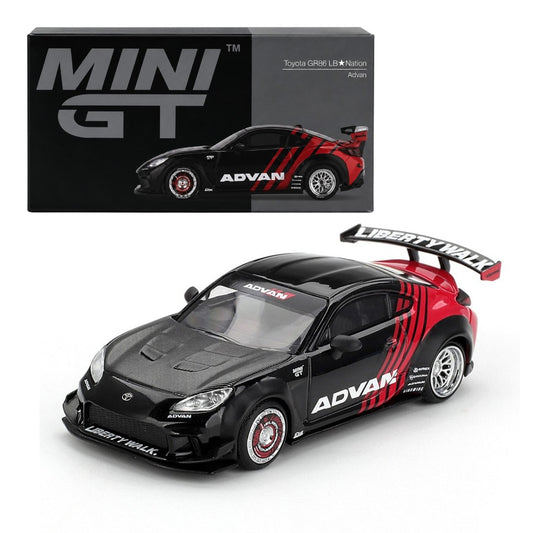 Mini GT 1:64 Toyota GR86 LB★Nation Advan Diecast Model Car