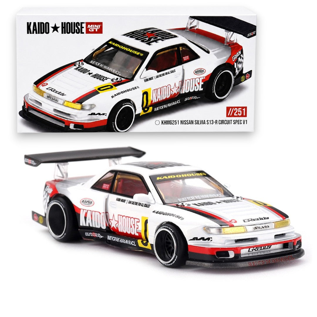 Kaido House x MINI GT 1:64 Nissan Silvia S13-R Circuit Spec V1 Diecast Model Car | Limited Edition KHMG251
