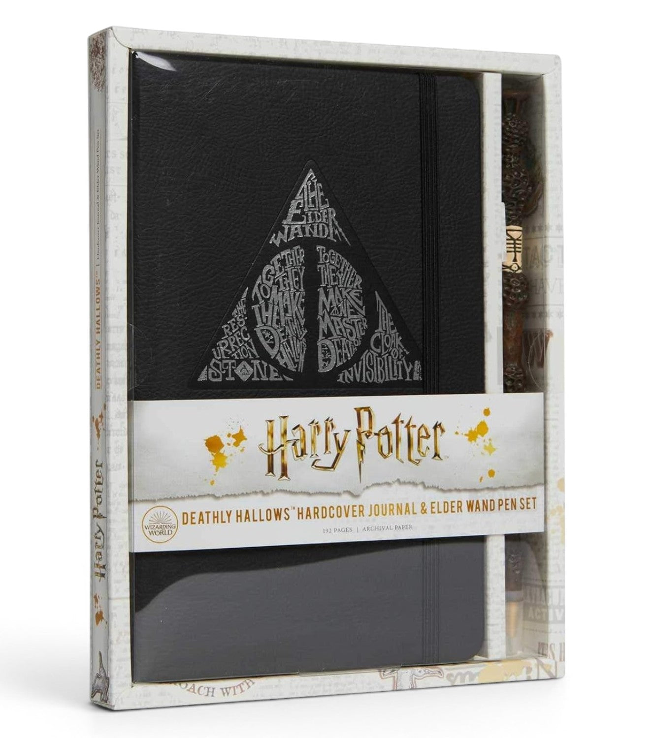 Harry Potter Deathly Hallows Hardcover Journal & Elder Wand Pen Gift Set | Premium Ruled Notebook with Collectible Wand Pen | Wizarding World Stationery