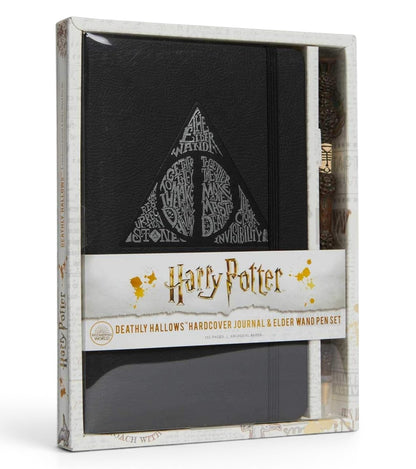 Harry Potter Deathly Hallows Hardcover Journal & Elder Wand Pen Gift Set | Premium Ruled Notebook with Collectible Wand Pen | Wizarding World Stationery