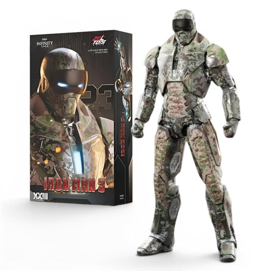 ZD Toys 1:10 Scale Iron Man Mark XXIII (Shades) Action Figure | Marvel Studios Iron Man 3 Camouflage Armor Collectible with Premium Articulation