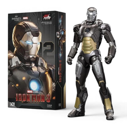 ZD Toys 1:10 Scale Iron Man Mark XII (Mark 12) Action Figure | Marvel Studios Iron Man 3 | 7Inch Collectible with Articulation