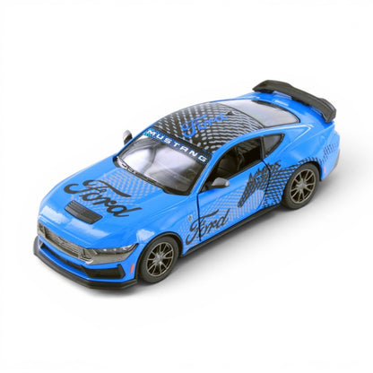 Kinsmart 1:38 2024 Ford Mustang Dark Horse Livery Edition Die-Cast Metal Model Car | Pull Back Action | Opening Doors | Collectible Car