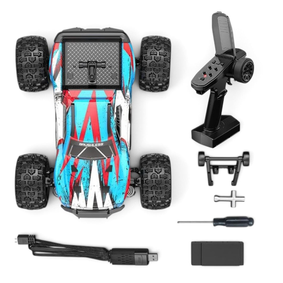 MJX Hyper Go 1:16 Scale 4WD Brushless RC Monster Truck | 2852 Brushless Motor, 45A ESC, 2.2kg Servo, 2.4GHz Ready-to-Run High-Speed Off-Road Remote Control Car