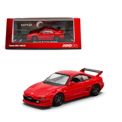 INNO64 1:64 Toyota MR2 SW20 Red Die-Cast Model Car with Functional Pop-Up Headlights & Display Case