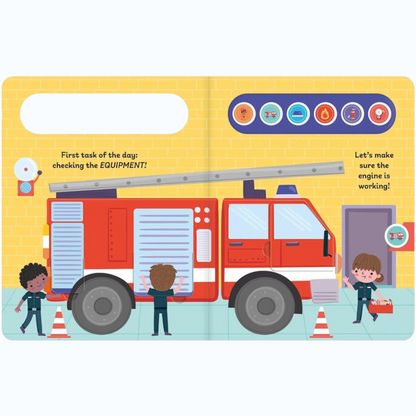 North Parade I Want to Be a Firefighter – Light & Sound Lift-the-Flap Interactive Book for Kids