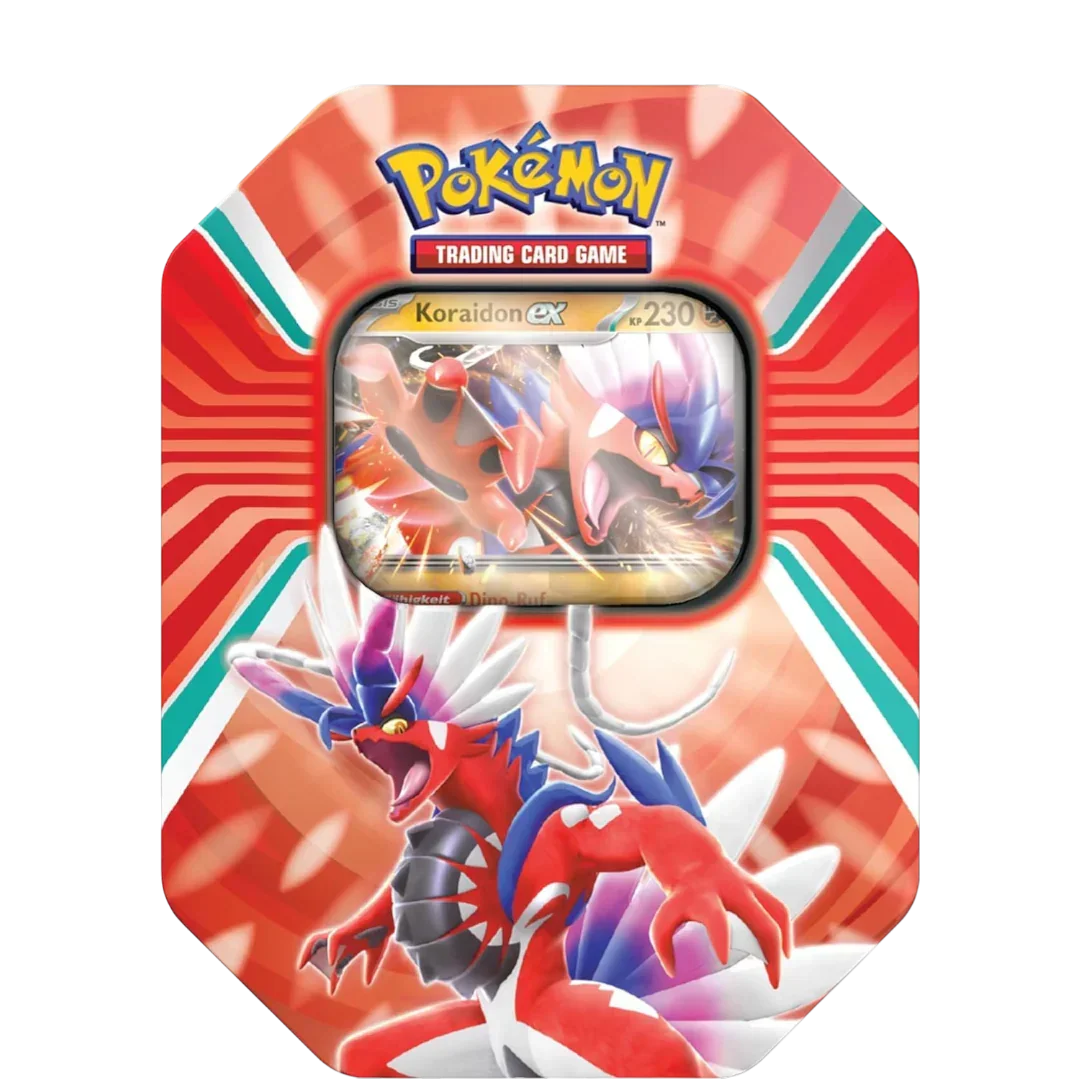 Pokmon TCG Koraidon ex Tin Box | Legendary Promo Card & Booster Packs Jaiman Toys Pokmon TCG Koraidon ex Tin Box | Legendary Promo Card & Booster Packs Jaiman Toys