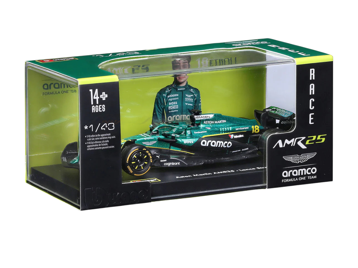 Bburago 1:43 Aston Martin Aramco F1 AMR25 #18 Lance Stroll Australian GP 2025 Diecast Formula 1 Car