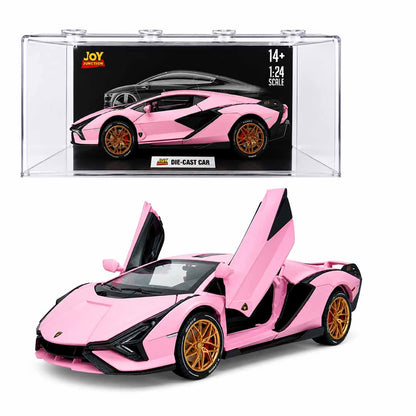 Joy Junction Lamborghini Sian FKP 63 1:24 Scale Die-Cast Model Car with Display Case – Opening Doors Premium Hypercar Collectible (Pink)