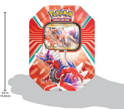 Pokémon TCG Koraidon ex Tin Box | Legendary Promo Card & Booster Packs | Metal Collector Case | 6+ Years