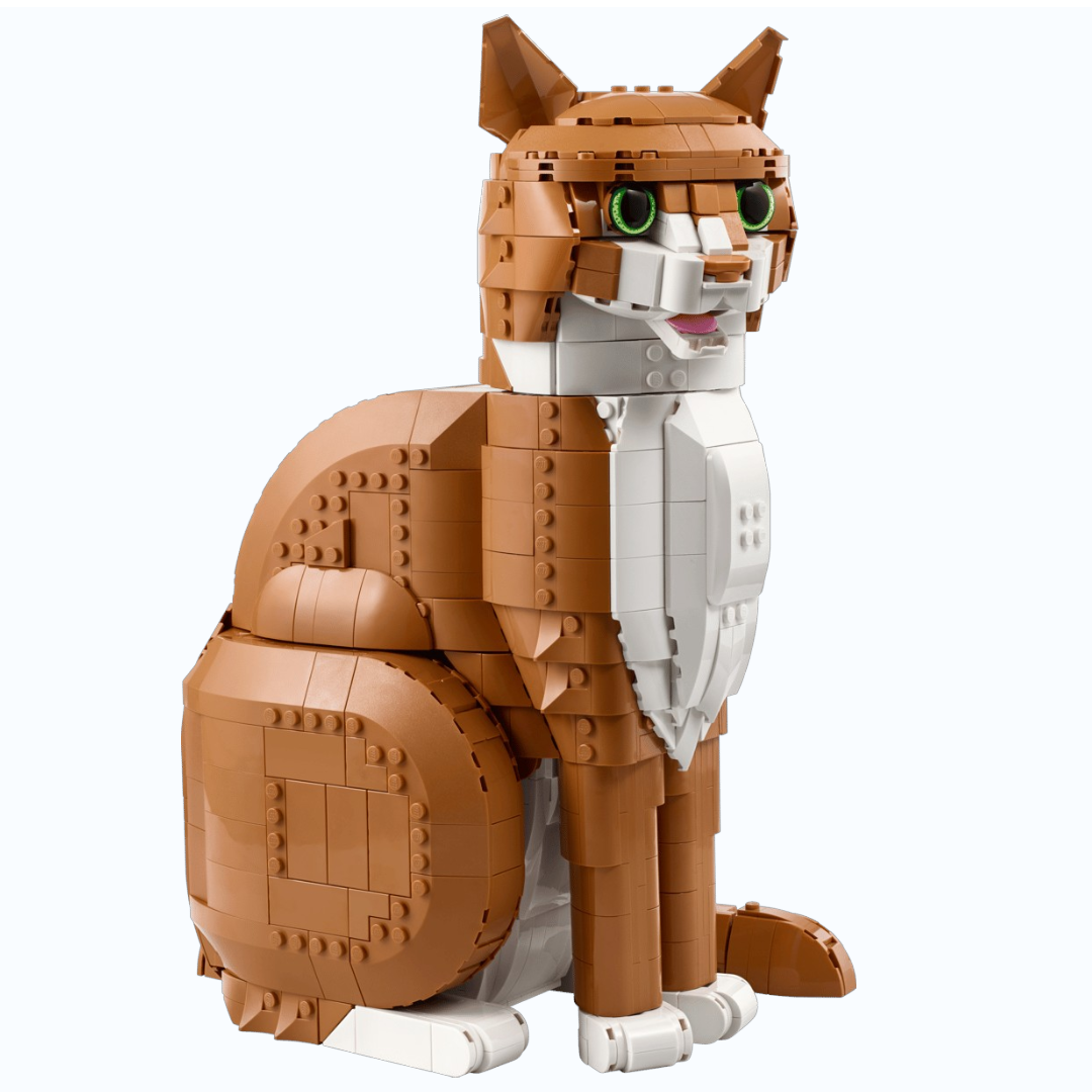 LEGO 21376 Ideas Orange Cat Building Set (1755 Pieces) | Collectible Cat Display Model for Adults