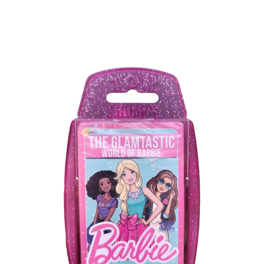 Top Trumps Super Deluxe Barbie Glamtastic World Card Game – 30 Collectible Cards with Glitter Storage Case | Rare 2016 Discontinued Edition