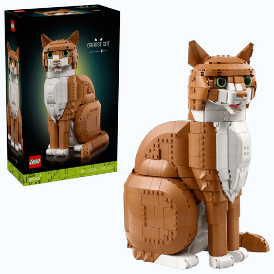 LEGO 21376 Ideas Orange Cat Building Set (1755 Pieces) | Collectible Cat Display Model for Adults