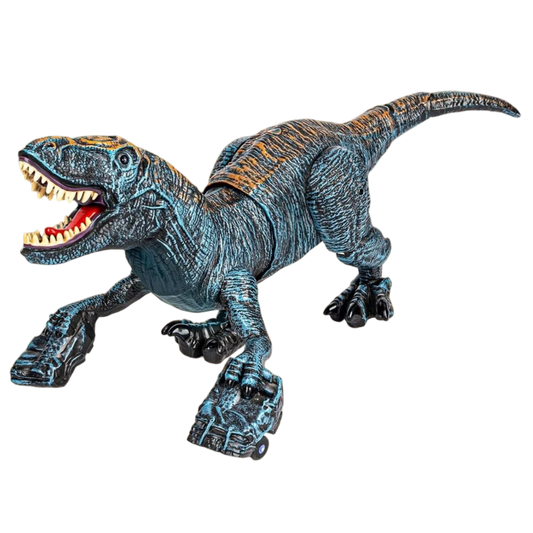 Remote Control 2.4G Walking Dinosaur Toy with Mist Spray, LED Lights & Roaring Sound – RC Robot Dino with 360° Neck Movement for Kids 3+ Years