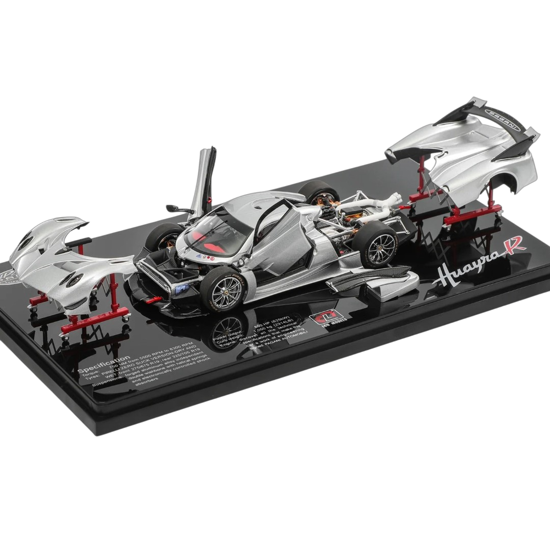 LCD Models 1:43 Pagani Huayra R Silver Die-Cast Model Car | Premium Collectible