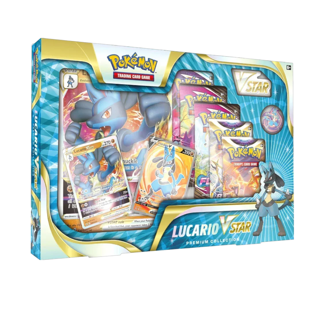 Pokémon TCG Lucario VSTAR Premium Collection Box | Jumbo Card, Promo Cards & Booster Packs | 6+ Years